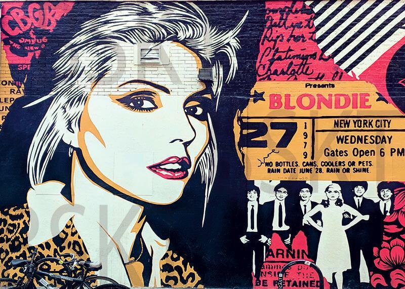 ​Cuadro impreso sobre lienzo y montado sobre bastidor Blondie Debbie Harry Graffiti
