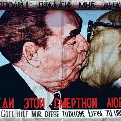Cuadro en lienzo Honecker Breznev caida muro berlín graffiti [0]