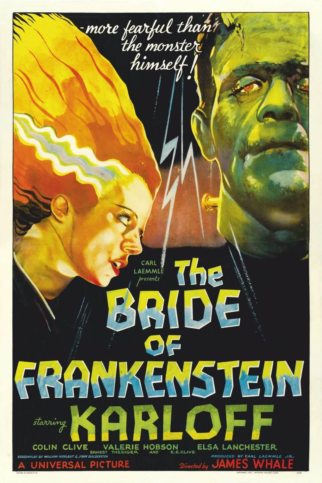 Cuadro en lienzo Película clásica terror, La Novia de Frankenstein. Karloff 
