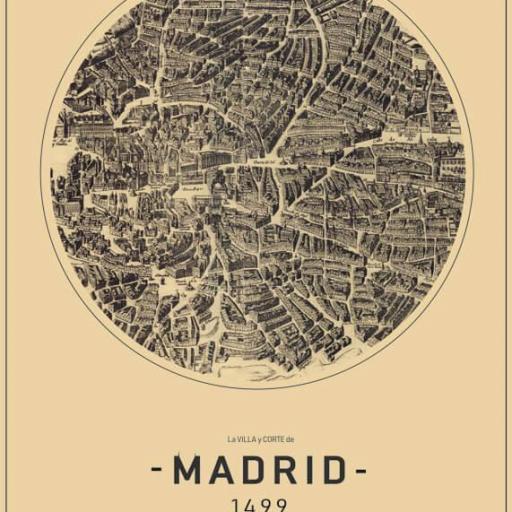 Cuadro en lienzo montado sobre bastidor Villa y corte de Madrid [0]