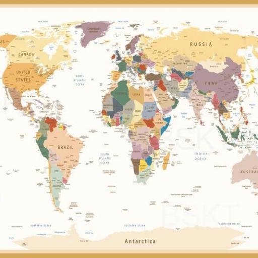 Cuadro en lienzo mapamundi mapa político del mundo [0]