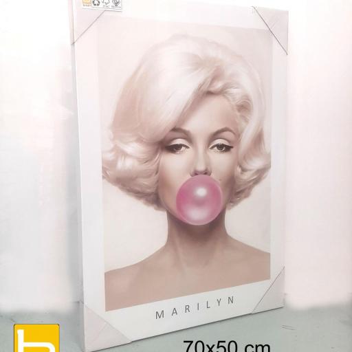 Cuadro Marilyn Monroe mascando chicle. Lienzo montado sobre bastidor. [2]