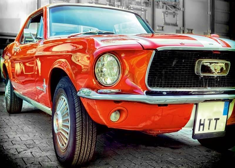 Cuadro en lienzo Ford Mustang rojo