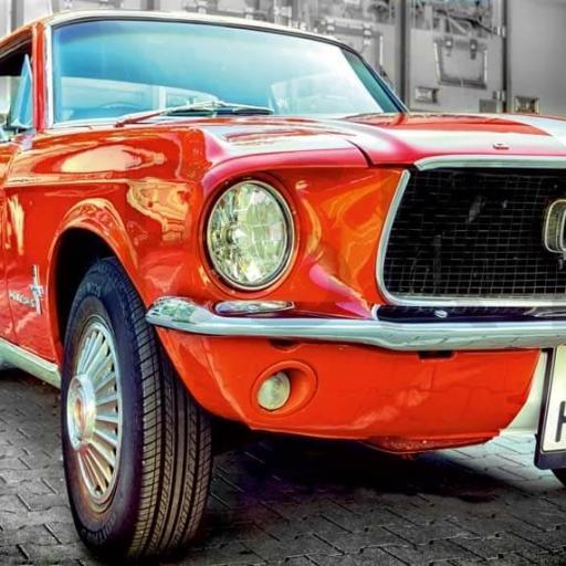 Cuadro en lienzo Ford Mustang rojo [0]