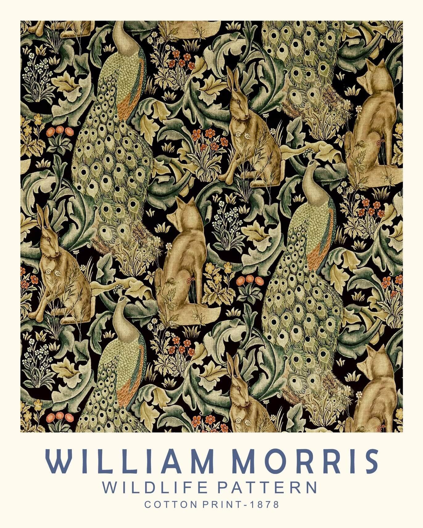 Cuadro en lienzo Wildlife Pattern, William Morris