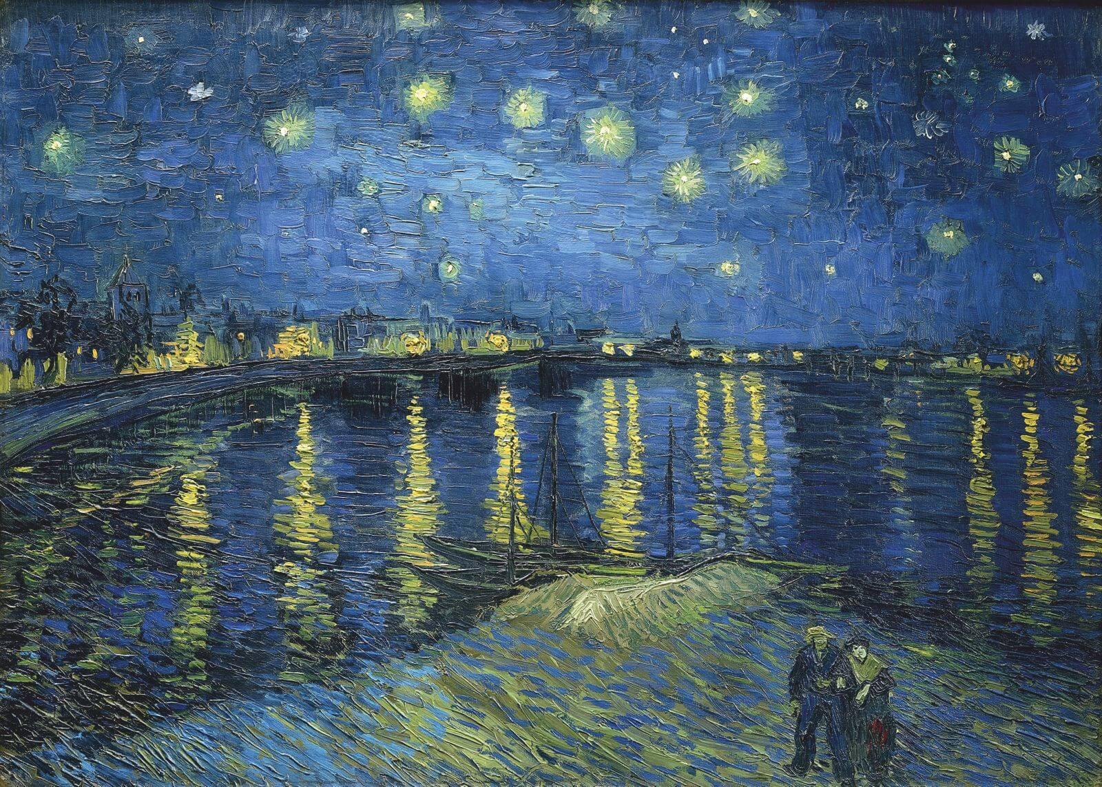 Cuadro en lienzo montado sobre bastidor, Vincent Van Gogh, Noche estrellada sobre el Ródano.
