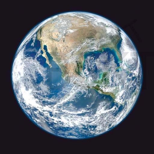 Cuadro en lienzo cuadrado planeta tierra vista estratosfera [0]