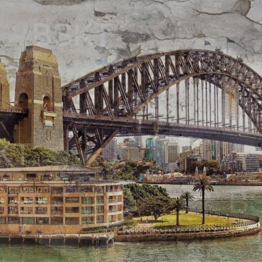 Cuadro en lienzo del puente de Sidney para decoración [0]