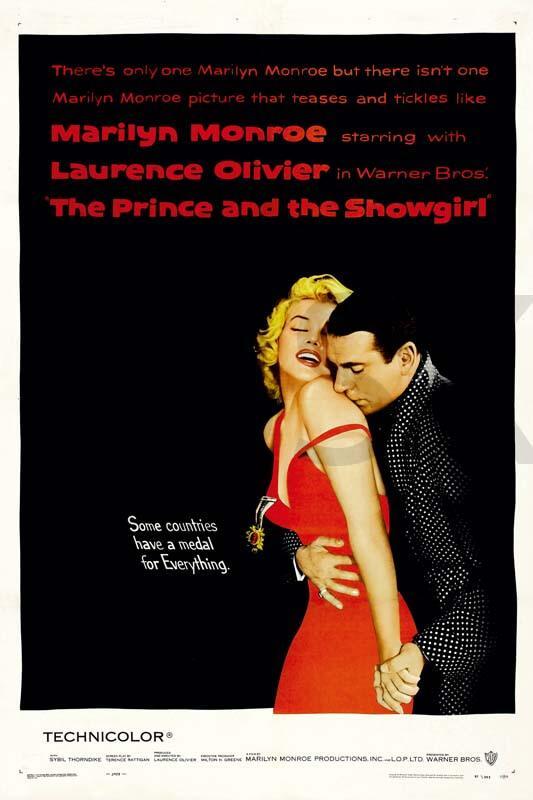 Cuadro en lienzo el príncipe y la corista Marilyn Monroe póster película