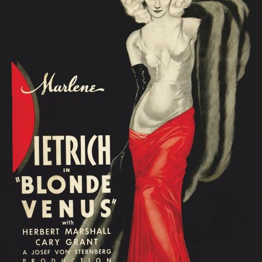 Cuadro en lienzo Cartel cine Clásico La Venus Rubia, Marlene Dietrich