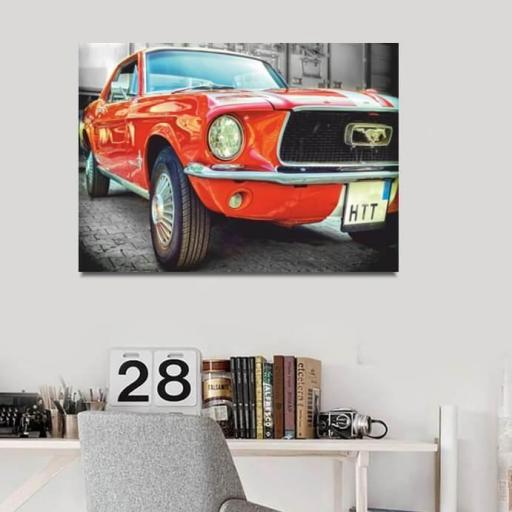 Cuadro en lienzo Ford Mustang rojo [1]