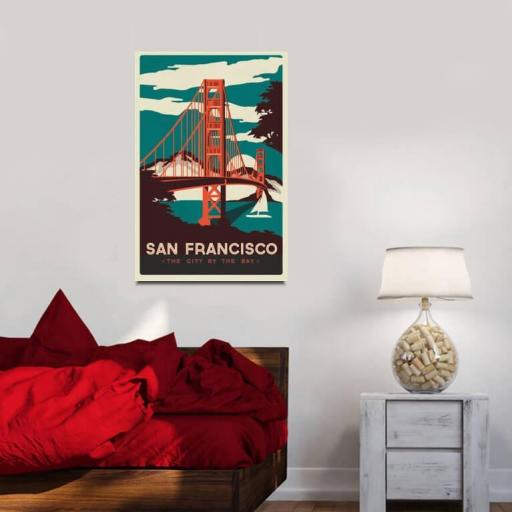 Cuadro en lienzo póster lámina San Francisco vintage antiguo [1]