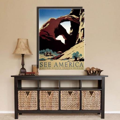 Cuadro en lienzo póster See America vintage [1]