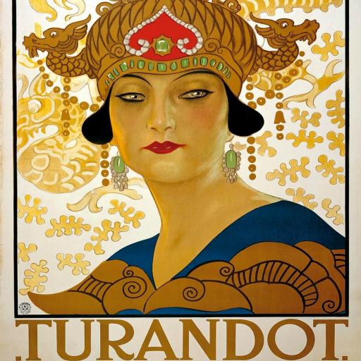 Cuadro en lienzo Cartel vintage Opera Turandot Puccini
