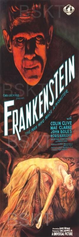 Cuadro en lienzo alargado Frankenstein Cine