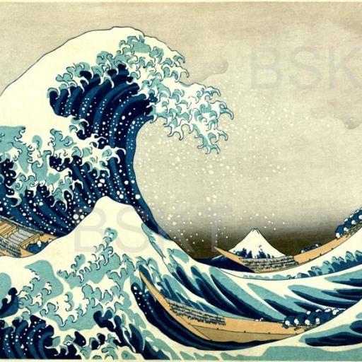 Cuadro famoso decorativo japonés Gran Ola de Kanawaga de Hokusai