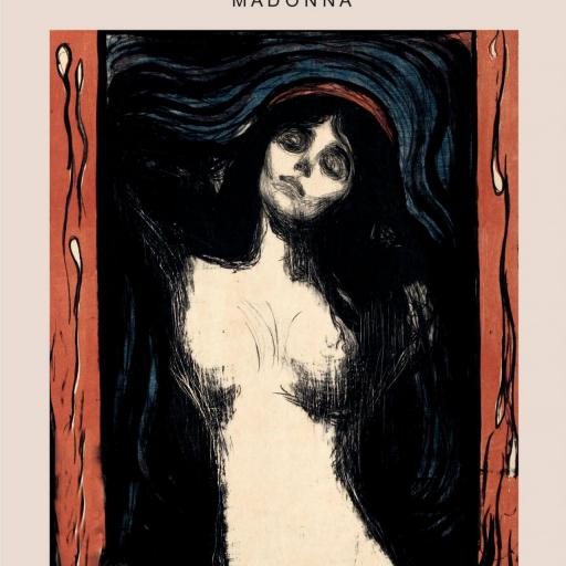 Cuadro con lámina de Edvard Munch Madonna, Expresionismo Galería Nacional de Oslo, Marco color Nogal. [2]