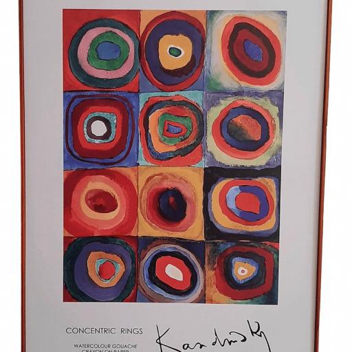 Lienzo enmarcado en madera color Nogal claro, Círculos Concéntricos Kandinsky [0]