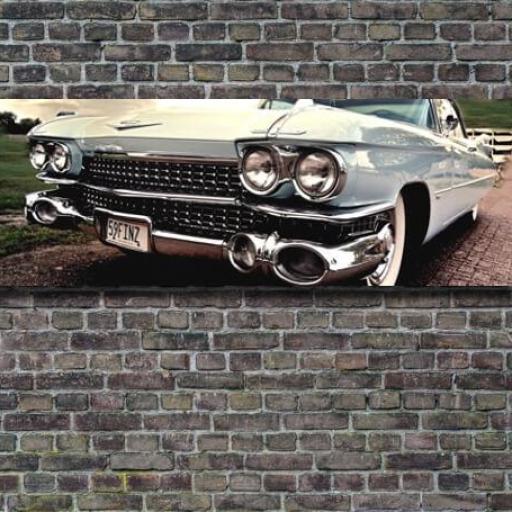 Cuadro en lienzo alargado Cadillac gris [1]