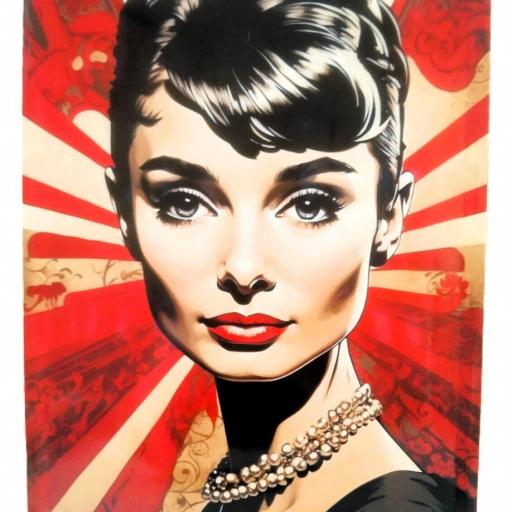 Placa decorativa Audrey Hepburn Tiffany's Vintage acabado brillo [0]