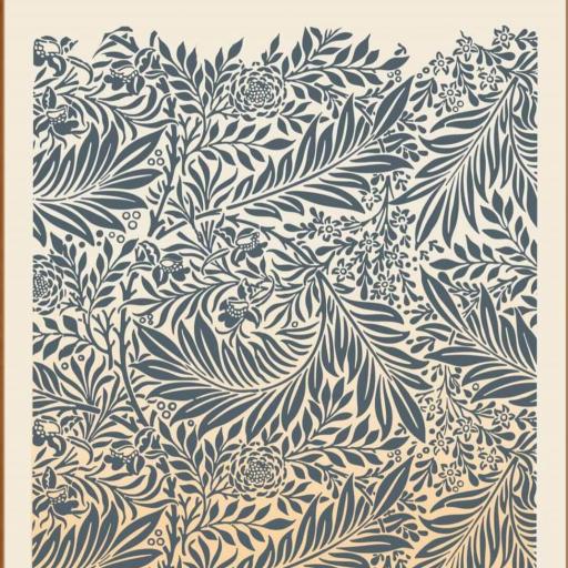 Lienzo enmarcado en madera color Nogal claro, William Morris