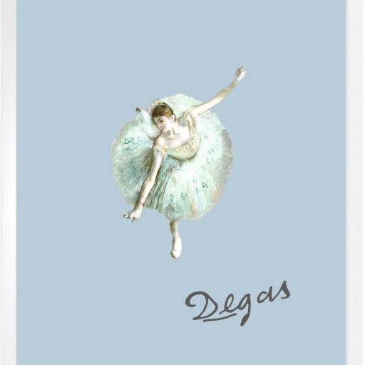 Cuadro en lámina de Degas La Estrella Impresionismo, Interiorismo clásico, bailarina, danza, ballet, Marco color Blanco.