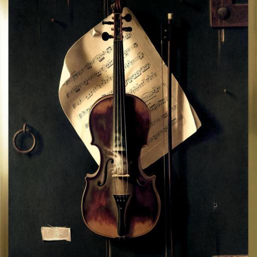 Cuadro con lámina de Partitura Musical Violin Fondo Negro, Marco color Dorado. [0]