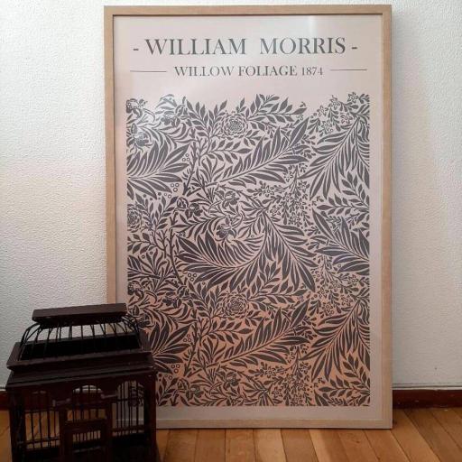 Cuadro con lámina de William Morris / Willow Bough, Movimiento Arts & Crafts, Marco color Roble. [1]