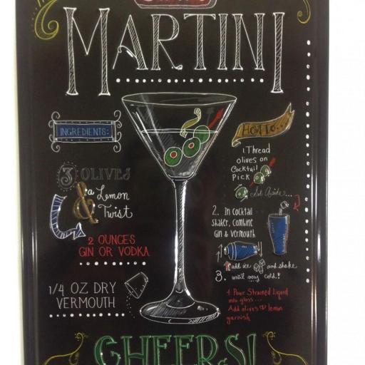 Placa de metal para decoración Martini [0]