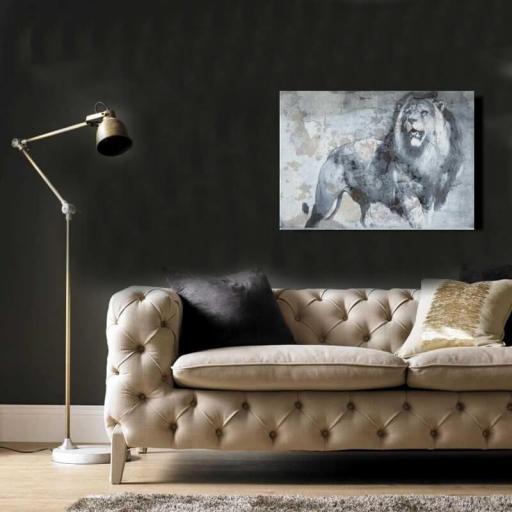 Cuadro en lienzo fotografía leon para decorar salón [1]