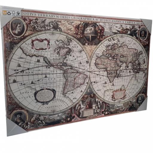 Cuadro en lienzo mapamundi clásico antiguo vintage [1]