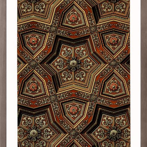 Cuadro con lámina de Decoración patrón renacentista, Marco color Nogal. [1]