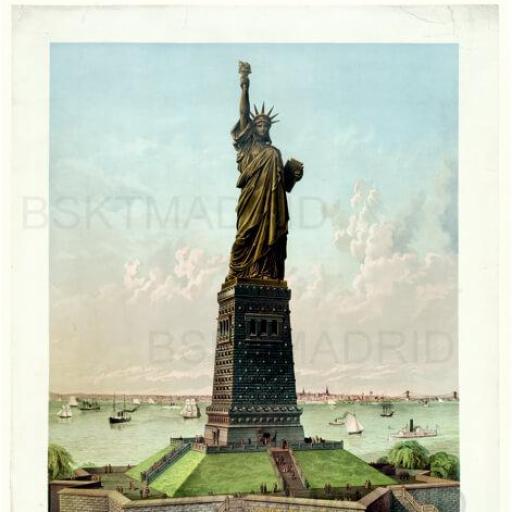 Lienzo con cuerda para colgar estatua de la libertad Nueva York vintage [0]