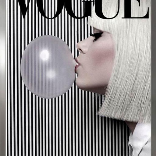 Cuadro con lámina de Portada Revista Vogue, Marco color Níquel. [0]