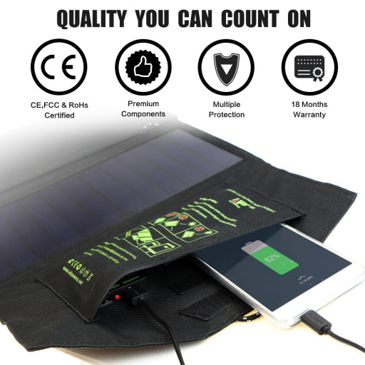 PANEL SOLAR plegable de 21W 5V Cargador Batería Movil CAMPING CAMPER Adecuado para todos los teléfonos, senderismo acampada al aire libre [3]