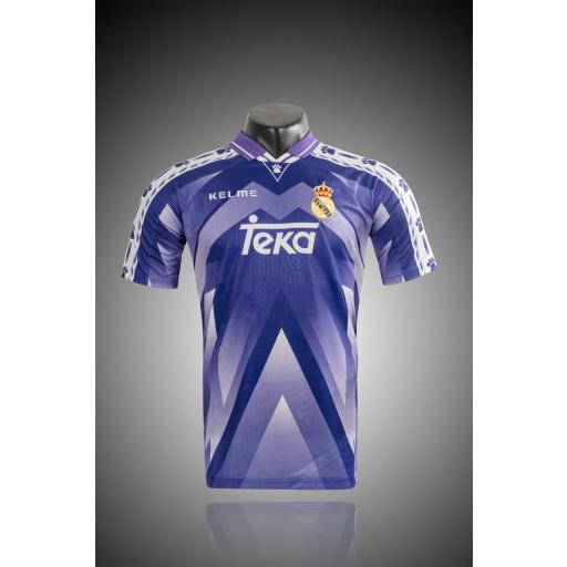 Camiseta Real Madrid Visitante 1996/97 - Morada/Azul | Retro - Vintage | La Liga | PERSONALIZABLE