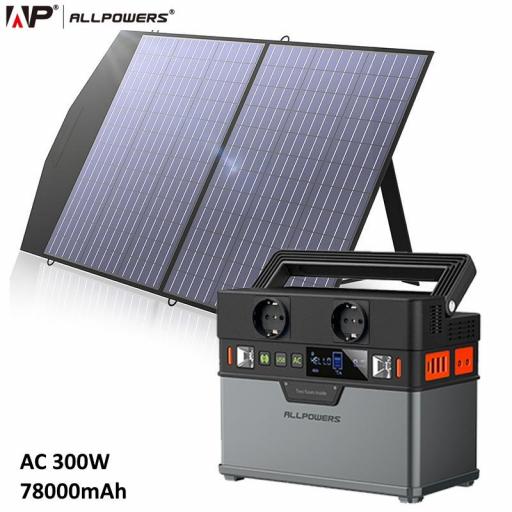 Con PANEL SOLAR 18V - 100/120W ESTACIÓN DE ENERGIA PORTATIL ALLPOWERS 288Wh 78000mAh  [0]