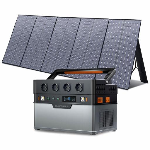 ESTACIÓN DE ENERGIA PORTATIL ALLPOWERS 1500W - 1092Wh con Panel solar 100/200/400W [1]