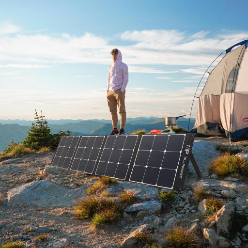 PANEL SOLAR MONOCRISTALINO plegable de 120W 18V Cargador Batería Movil CAMPING CAMPER Adecuado para Ordenador Portatil Laptop, senderismo acampada al aire libre [3]