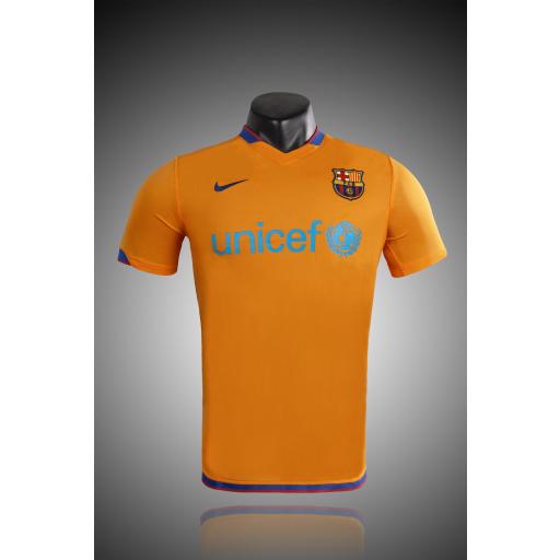 Camiseta Barcelona Visitante 2006/07 - Naranja | Retro - Vintage | La Liga | PERSONALIZABLE