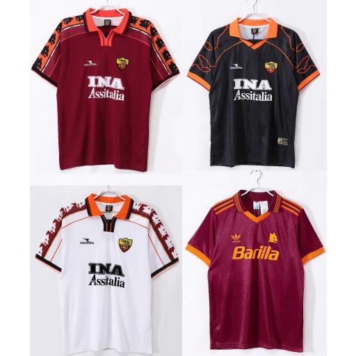 CAMISETA JERSEY AS ROMA 1992-2000 RETRO FUTBOL ITALIA ROMA CALCIO SERIE A