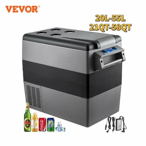 Nevera Congelador Portatil de Compresor VEVOR 35/45/55 L, 12/24V 220V, De 10℃ a -20℃