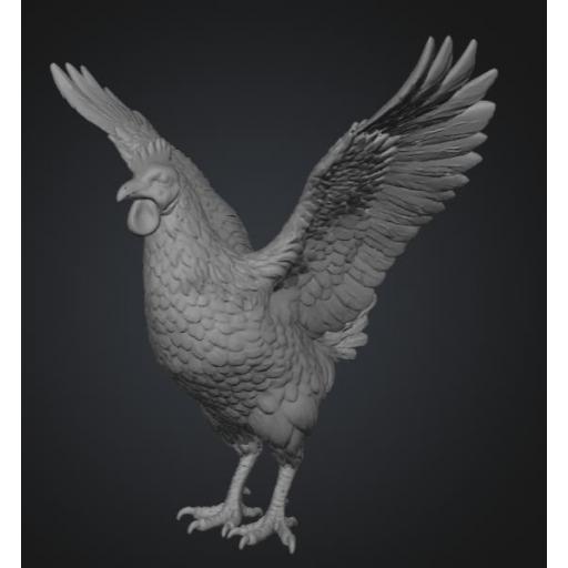 Gallina alas abiertas