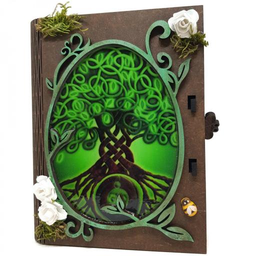Caja con forma de libro árbol de la vida. Decorativa y practica. [1]