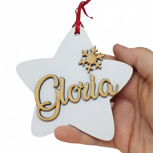 Bolas de navidad personalizadas estrella. Producto artesanal