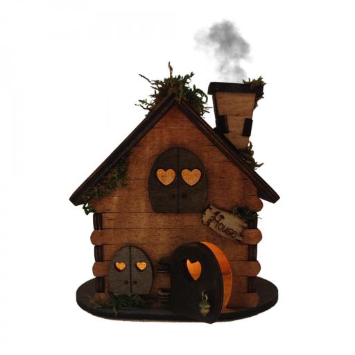 Quemador de incienso con forma de casita de madera, casa fantasía, se puede personalizar. Producto artesanal [1]
