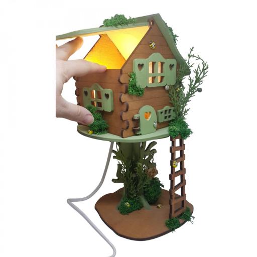 Lampara con forma de casa del árbol, decoración interior led, Mundo mágico, casa de hadas [4]