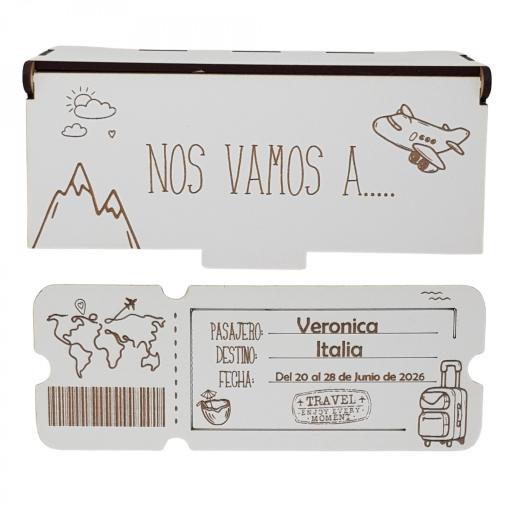 Billete de viaje sorpresa,destino sorpresa, regalo sorpresa para anunciar un viaje. Detalle bonito y original. [2]