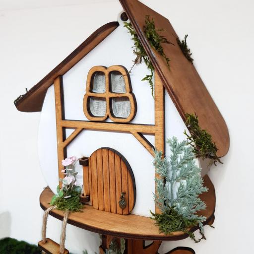 Lampara con forma de casa del árbol, decoración interior led, Mundo mágico, casa de hadas [4]