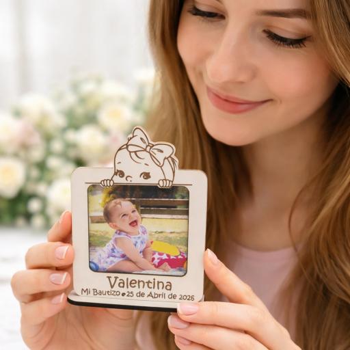 Marco de Fotos Personalizado para Bautizo o Primer Cumpleaños. Detalle Original para Invitados [6]